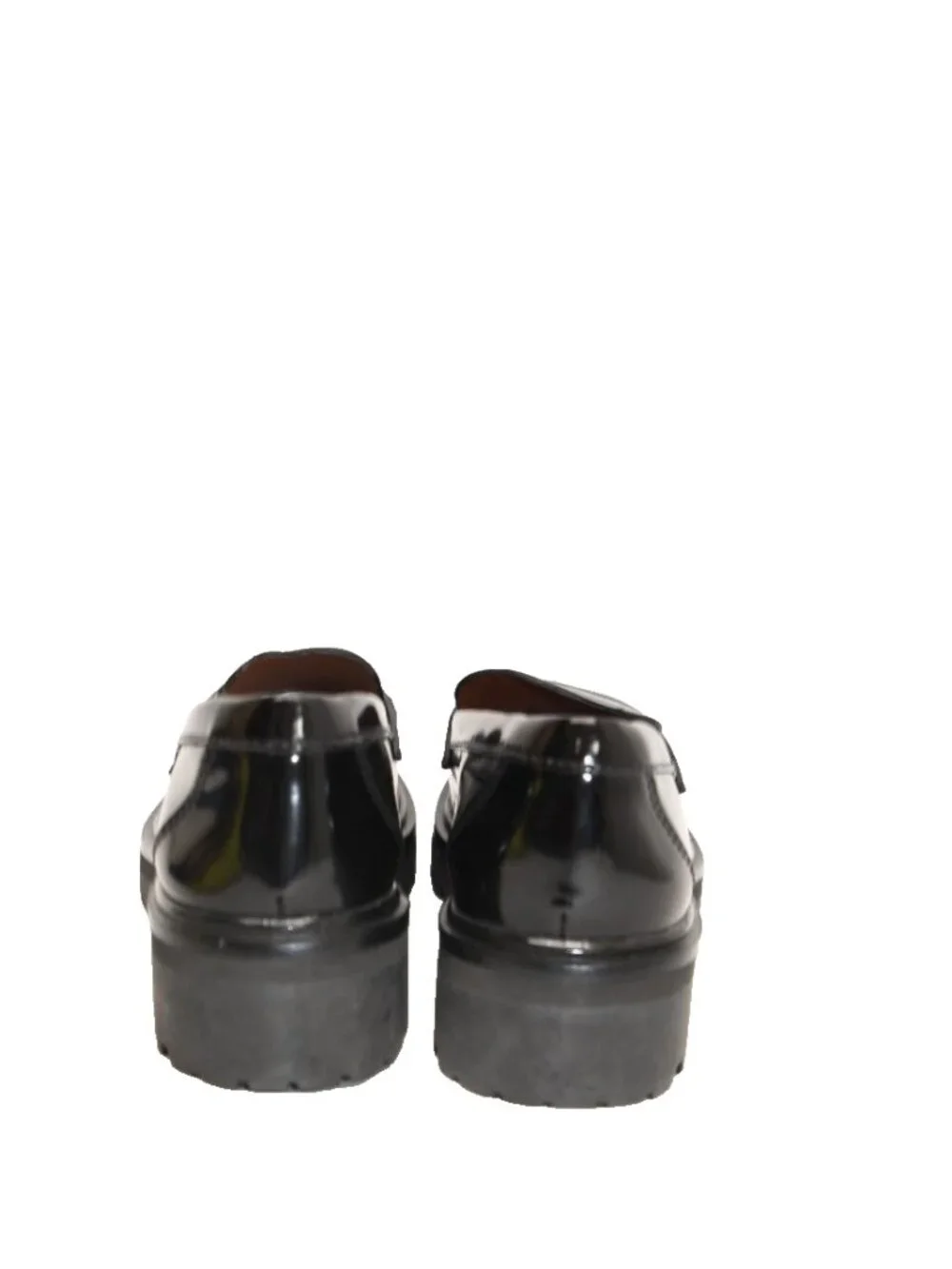 $340 REFORMATION Agathea Chunky Penny Loafers PATENT LEATHER BLACK 7 (DD20)